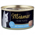 24 vnt. Miamor Super premium konservai katėms su tunu ir krevetėmis, 100 g
