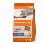 Nature's Variety Healthy Grain Sterilized sausas maistas sterilizuotoms katėms su balta žuvimi, 1,25 kg
