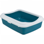 Trixie Classic kačių tualetas su rėmu, 47 x 37 x 15 cm, mėlynas, baltas