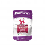 Gemon Wet Cat Pouches drėgnas maistas katėms su jautiena ir daržovėmis, 100 g