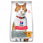 Hill's Science Plan Adult Sterilised Cat sausas ėdalas katėms su vi&scaron;tiena, 3 kg