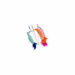 GimCat pagaliukas katėms su triguba pliu&scaron;ine uodega ir varpeliu, 46 cm