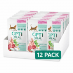 OPTIMEAL&trade; Visavertis konservuotas ėdalas suaugusioms katėms su ėriena ir daržovėmis želėje, 12x85 g