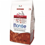 Monge Dry Dog Natural Superpremium Spec. Line Mini Adult sausas maistas mažų veislių &scaron;unims su ėriena, 0,8 kg
