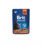 Brit Premium Salmon for Sterilised drėgnas maistas sterilizuotoms katėms, 100 g