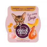 Delickcious sardinių sriuba katėms su krevetėmis ir moliūgais, 80 g