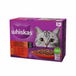 Whiskas 12-pack drėgnas maistas suaugusioms katėms, mėsos rinkinys, 12 x 85 g