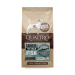 Quattro SB sausas seniems/dietinis mažų veislių &scaron;unims pa&scaron;aras su balta žuvimi ir kriliu, 1,5 kg