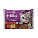 Whiskas drėgnas maistas suaugusioms katėms, mėsos rinkinys, 4 x 85 g