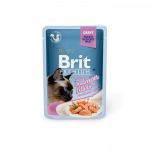 Brit Premium Delicate Fillets in Gravy Salmon Sterilised drėgnas maistas sterilizuotoms katėms, 85 g