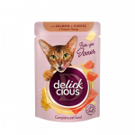 Delickcious juostelės su la&scaron;i&scaron;a ir sūriu kreminėje sriuboje katėms, 85 g