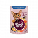 Delickcious konservai katėms su la&scaron;i&scaron;a ir midijomis padaže, 85 g