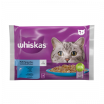 Whiskas Pure Delight drėgnas maistas suaugusioms katėms, la&scaron;i&scaron;os ir tuno rinkinys, 4 x 85 g