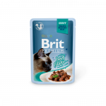 Brit Premium Delicate Fillets in Gravy Beef drėgnas maistas katėms, 85 g