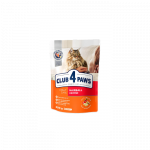 CLUB 4 PAWS Premium Visavertis pa&scaron;aras suaugusioms katėms su sąvėlų pa&scaron;alinimu i&scaron; vir&scaron;kinamojo trakto efektu, 0,3 kg