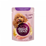 Delickcious juostelės su kalakutiena ir sūriu kreminėje sriuboje &scaron;unims, 85 g