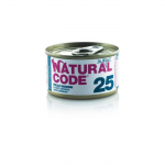 Natural Code 25 drėgnas maistas suaugusioms katėms su vi&scaron;tiena ir sardinėmis, 85 g