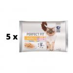 Konservuotas ėdalas PERFECT FIT suaugusioms katėms su vi&scaron;tiena ir la&scaron;i&scaron;a, 4x85 g x 5 vnt. pakuotė