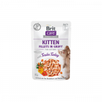 Brit Care Kitten Fillets in Gravy Turkey drėgnas maistas kačiukams, 85 g