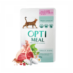 OPTIMEAL&trade; Visavertis konservuotas ėdalas suaugusioms katėms su ėriena ir daržovėmis želėje, 85 g