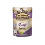 Carnilove Quail Dandelion Sterilized begrūdis, drėgnas maistas sterilizuotoms katėms, 85 g