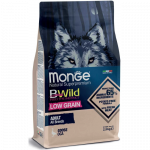Monge Dry Dog BWILD All Breeds Adult begrūdis sausas maistas &scaron;unims su žąsiena, 2,5 kg