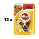 &Scaron;unų ėdalas PEDIGREE, su jautiena, mai&scaron;eliuose, 100 g x 12 vnt. pakuotė