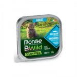Monge BWILD Cat begrūdis drėgnas maistas katėms su ančiuviais ir daržovėmis, 100 g