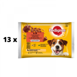 &Scaron;unų ėdalo rinkinys PEDIGREE ADULT, mai&scaron;eliuose, 4 x 100 g x 13 vnt. pakuotė