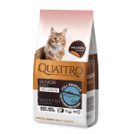 Quattro visavertis sausas dietinis, senstančių kačių pa&scaron;aras su balta žuvimi ir kriliu, 1,5 kg