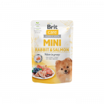 Brit Care Mini Rabbit-Salmon fillets in gravy drėgnas i&scaron;rankiems, maistas mažų veislių &scaron;unims, 85 g