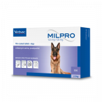 Virbac Milpro 12,5mg/125mg plėvele dengtos tabletės &scaron;unims 5-25 kg nuo kirminų, N2