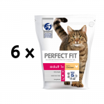 Sausas ėdalas suaugusioms katėms PERFECT FIT su vi&scaron;t. 750g x 6 vnt. pakuotė