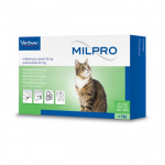 Virbac Milpro 16mg/40 mg plėvele dengtos tabletės katėms nuo kirminų, N2