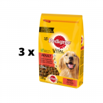 Sausas &scaron;unų ėdalas PEDIGREE Medium, su pauk&scaron;tiena, ir jautiena 2,6 kg x 3 vnt. pakuotė