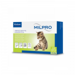 Virbac Milpro 4mg/10mg plėvele dengtos tabletės kačiukams nuo kirminų, N2