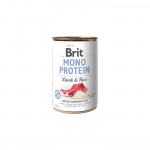 Brit Care Mono Protein Lamb-Rice drėgnas maistas alergi&scaron;kiems, turintiems jautrų vir&scaron;kinimą &scaron;unims, 400 g
