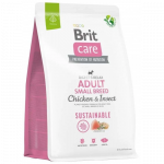 Brit Care Sustainable Adult Small Breed Chicken-Insect sausas maistas mažų veislių &scaron;unims, 1 kg