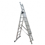 Kopėčios HERVIN EQUIPMENT alium., univers., dvipusės, i&scaron;traukiamos, 3x8 pakopų