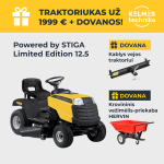 POWERED BY STIGA Limited Edition 12.5 + kablys + krovininis vežimėlis/priekaba HERVIN