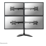 Neomounts monitorius stalo laikiklis NM-D335D4BLACK, 10-27", 4 ekranai, 8 kg, VESA 75x75/100x100, reguliuojamas auk&scaron;tis, juodas