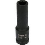 Yato smūginė galvutė YT-1031, 11 mm, 1/2" 12.7 mm, 78 mm, &scaron;e&scaron;iakampė, ilga, CrMo SCM-440, fosfatuota, 18.5 mm, 24 mm