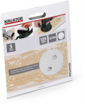 Apskritas &scaron;vitrinio popieriaus &Oslash; 125mm, G240, 5 vnt., KREATOR, KRT230559, Smėlio dydis (P): 240, Skylės: 8