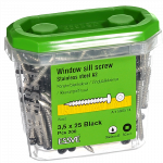 Varžtai palangėms juodi 3,5X25 A2-200vnt. 590514 ESSVE