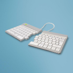 R-Go Tools klaviatūra R-Go Split Break, Bluetooth 5.0, QWERTY, balta, ergonomi&scaron;kas dizainas, USB Type-C, 1.02 m kabelis