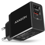 Axagon įkroviklis ACU-QS24 24W, 2x USB prievadai QC3.0, 5V-1.2A, 100-240V, juodas, energijos apsauga