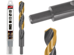 Tvardy HSS metalo spiralinis grąžtas T02220, 22.00mm, HSS 4341, TiN danga, DIN 338, 135&deg; smaigalys, cilindrinis kotas