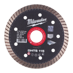 Milwaukee deimantinis pjovimo diskas DHTS 115 4932399145, 115mm, 22.23mm, 10mm, 1.2mm, 1 vnt, turbo, plonas korpusas, granitas