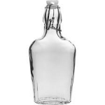 250ml Hip flask stiklinis butelis su mechaniniu uždarymu BROWIN 631425, 9.2x4.0x19.8 cm