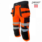 Auk&scaron;tos matomumo 3/4 kelnės, 3/4, oranžinės, PESSO, KB135OR_C48, 320 g/m&sup2;, EN ISO 20471 1 klasė